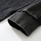 Vintage Black Ghost Washed Loose Long Sleeve Tee — detail shot