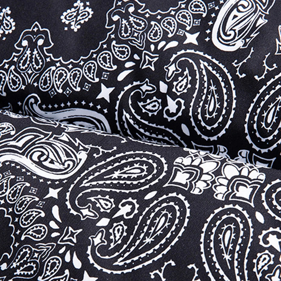 Paisley Band Padded Puffer Jacket — fit shot