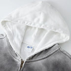 Vintage Hooded Loose Coat — back view