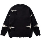Vintage Skull Graphic Knit Oversized Sweater — front view