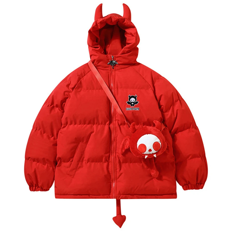 Wings Padded Oversized Puffer Jacket — side view