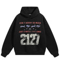 Vintage Black Print Hoodie — fabric close-up