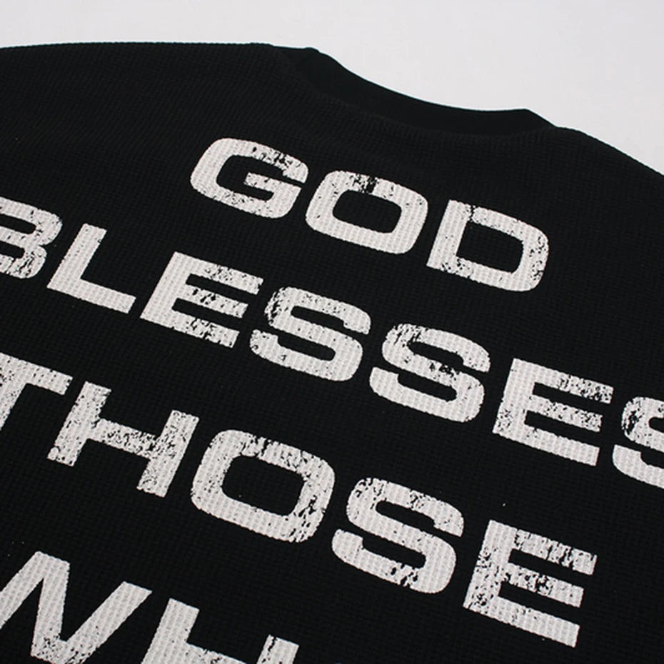 Graphic Oversized Long Sleeve Tee — fabric close-up