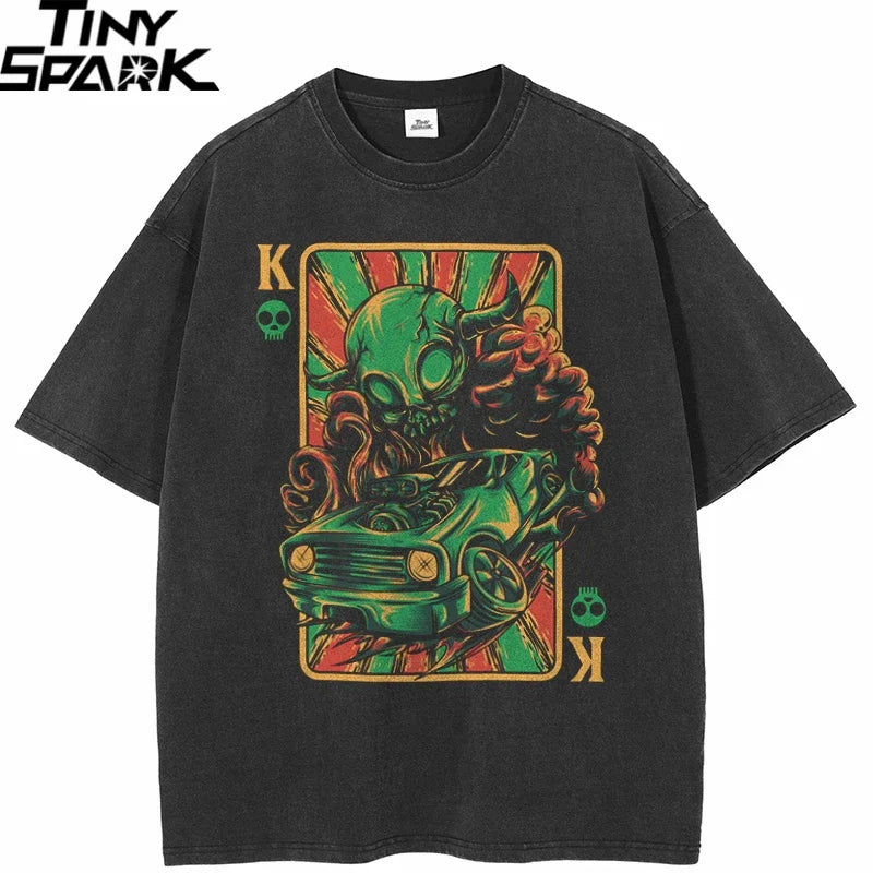 Vintage Black Alien Graphic T-Shirt — front view