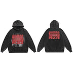 Y2K Black Shadow Graphic Hoodie — detail shot