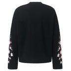 Y2K Flower Embroidered Oversized T-Shirt — front view
