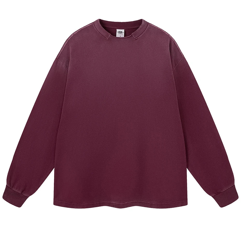 Black Vintage Oversized Long Sleeve Tee — detail shot