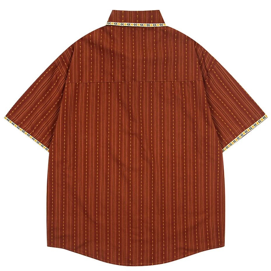Cartoon Cat Graphic Oversized Shirt — front view