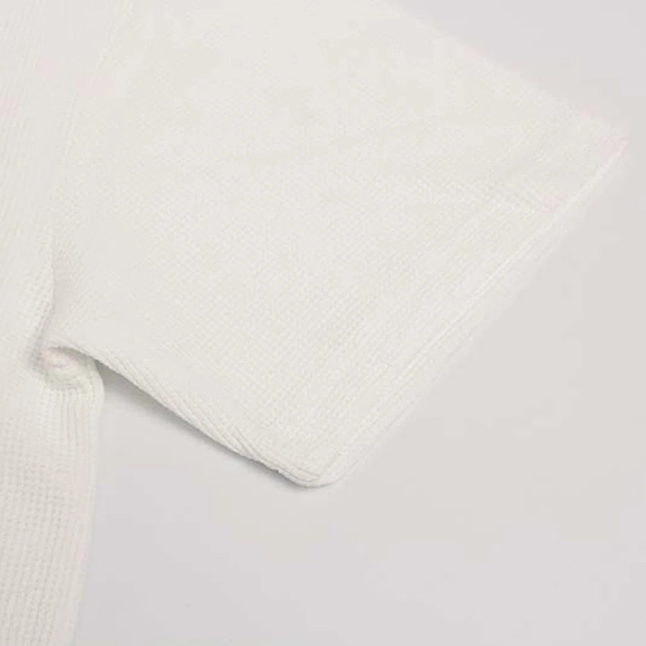 Y2K White Cat Graphic Oversized T-Shirt — fabric close-up