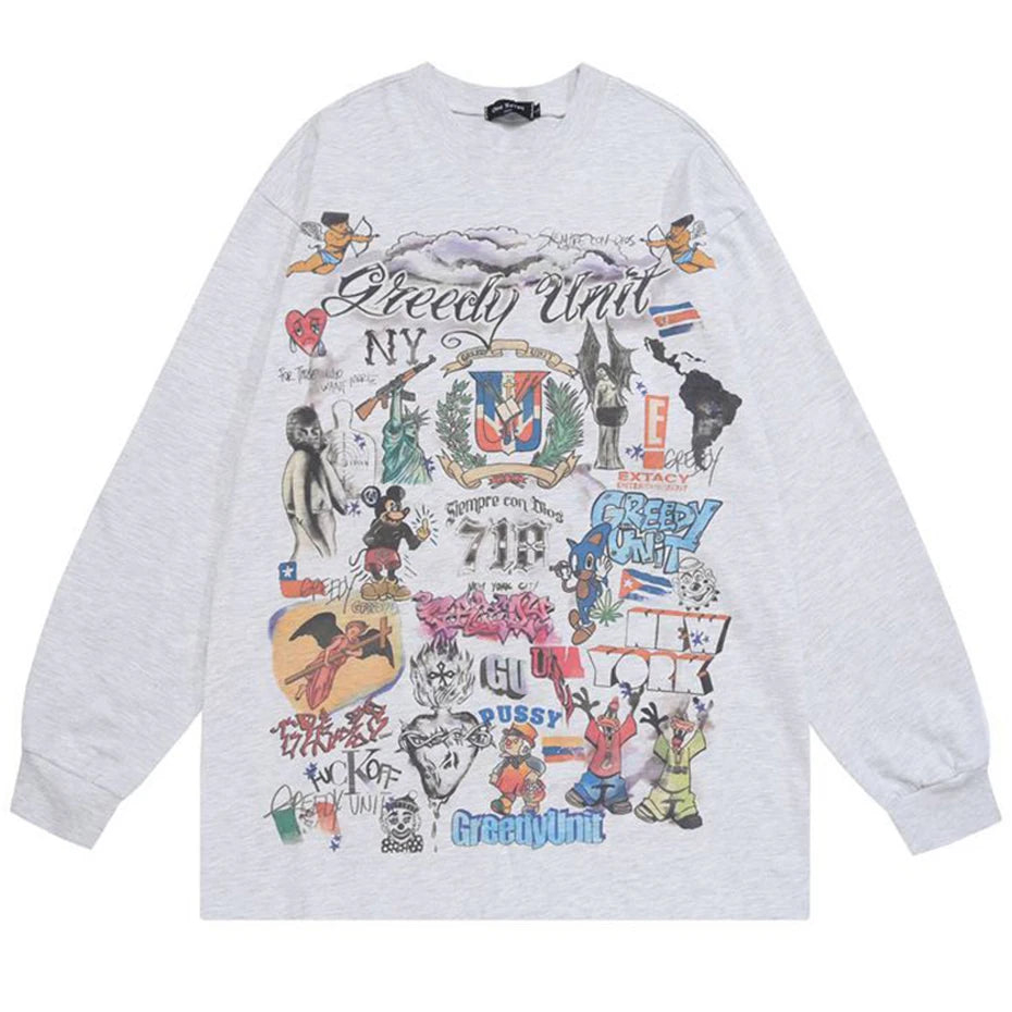 Gods Retro Beige Cross Graphic T-Shirt — back view