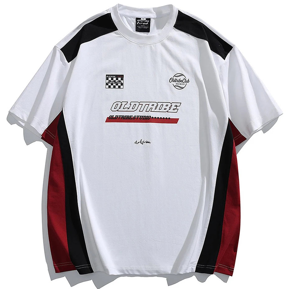 Shirts Vintage Color Block Oversized T-Shirt — back view