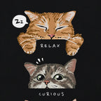 Letter Cartoon Cat Graphic T-Shirt — styling shot