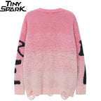 Y2K Gradient Graphic Knit Sweater — back view
