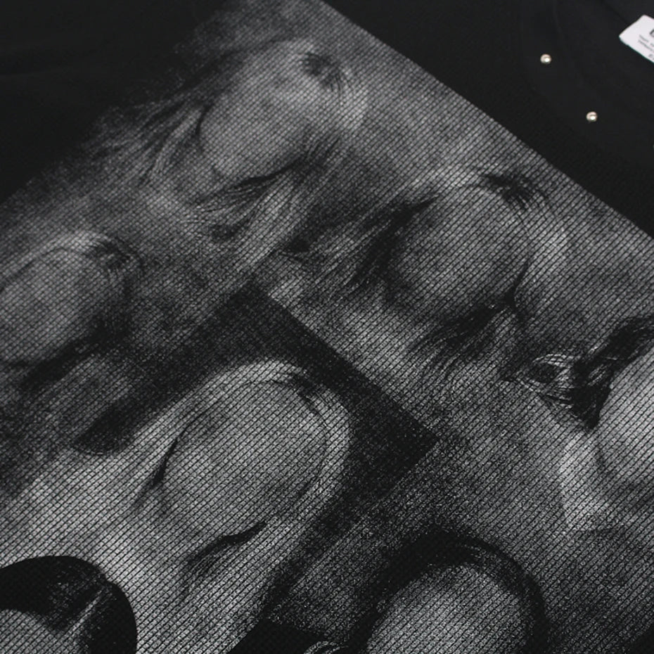 Shirts Y2K Black Graphic Oversized T-Shirt — detail shot