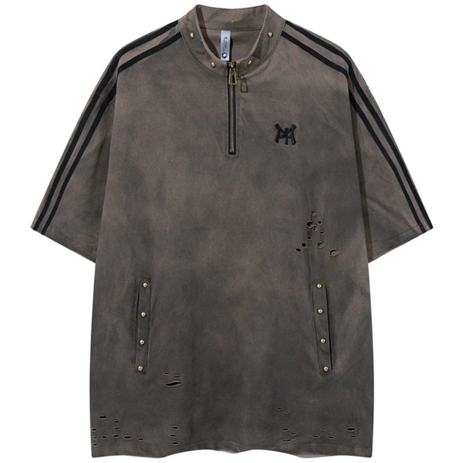 Vintage Ripped Oversized T-Shirt — back view