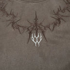 Vintage Embroidered Suede Loose Vest — fit shot