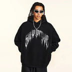 Black Gradient Graphic Hoodie — front view