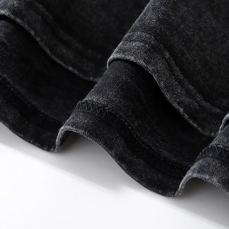 Retro Black Robot Washed Oversized T-Shirt — fit shot