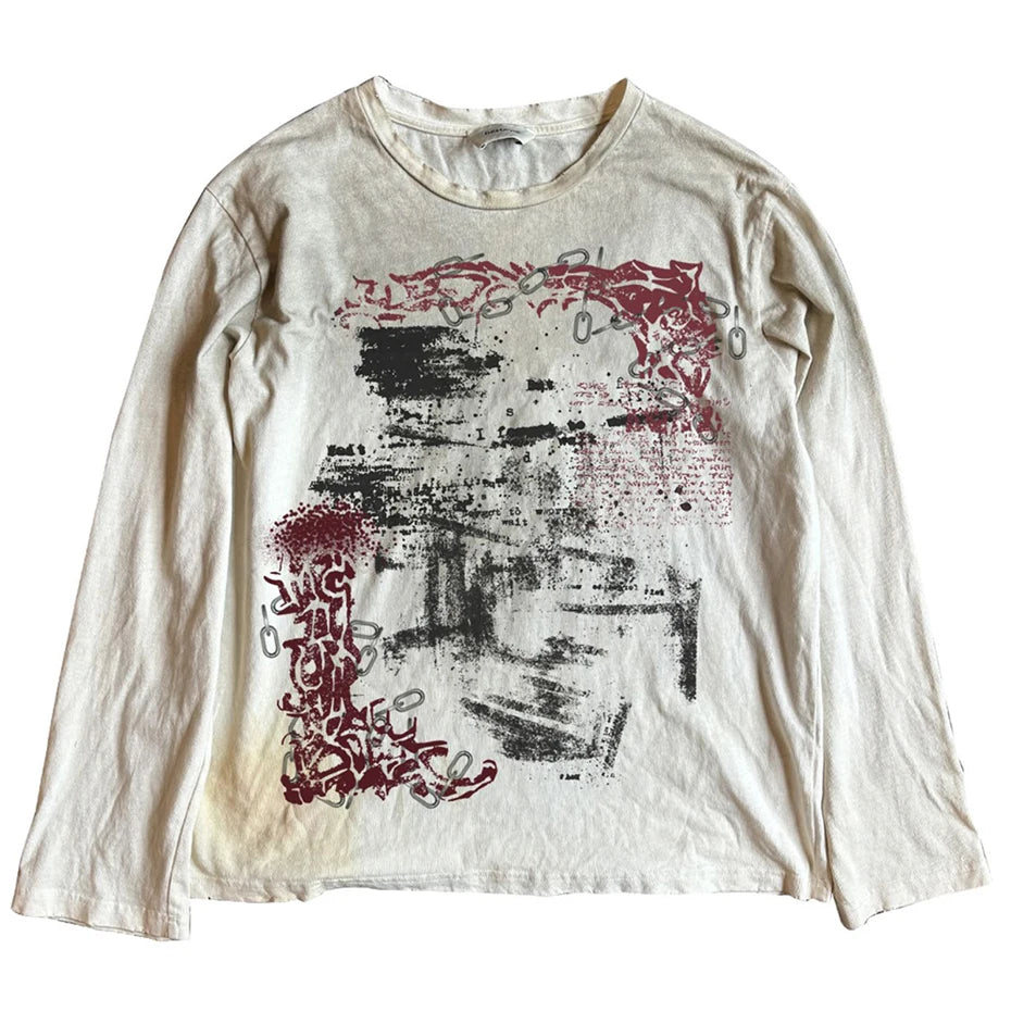 Vintage Oversized Long Sleeve Tee — fabric close-up