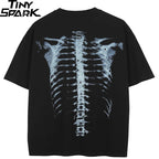Graphic Black Skeleton Faded T-Shirt — back view