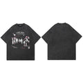 Pink Shadow Graphic Oversized T-Shirt — fabric close-up