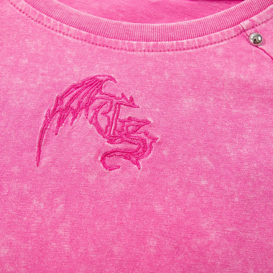 Y2K Embroidered Oversized Vest — fit shot