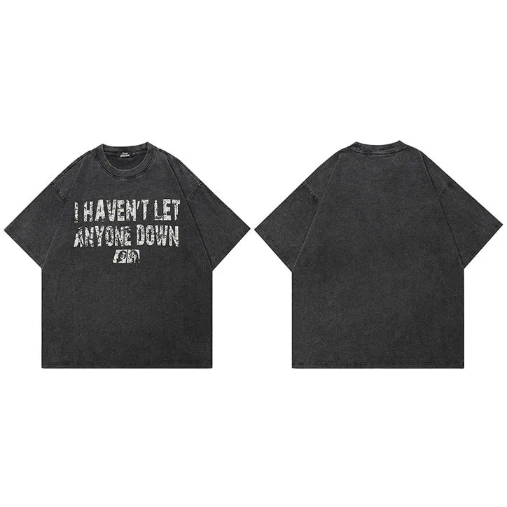 Vintage Black Letter Faded T-Shirt — detail shot