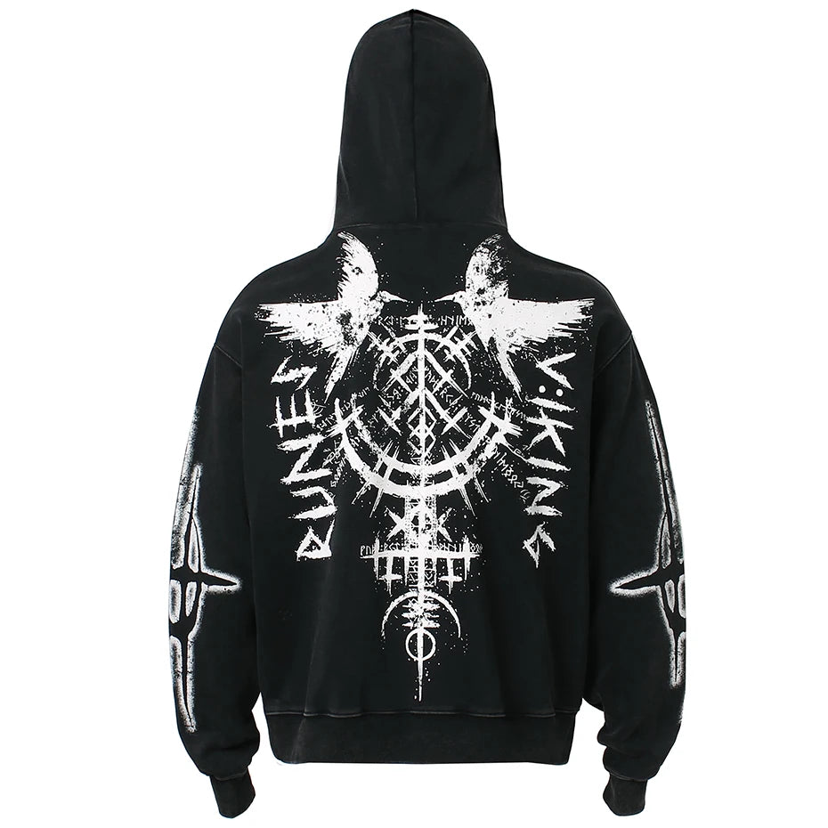 Eyes Graphic Oversized Hoodie — front view