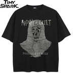 Punk Black Blurry Ghost Faded T-Shirt — front view