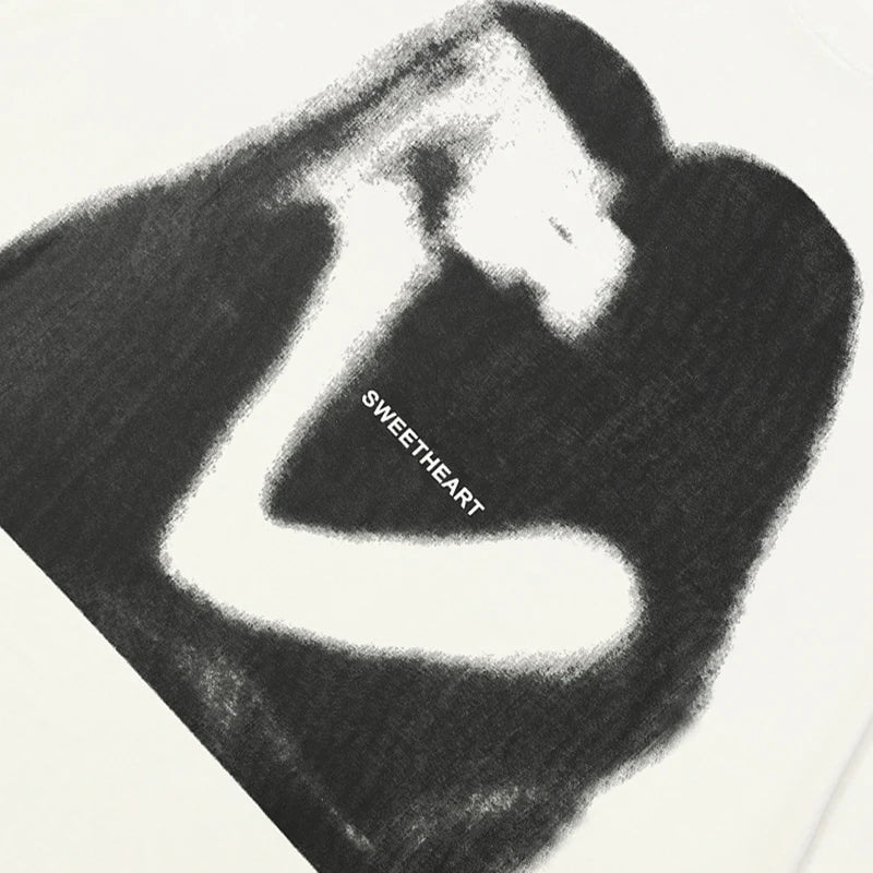 Kissing White Graphic T-Shirt — front view