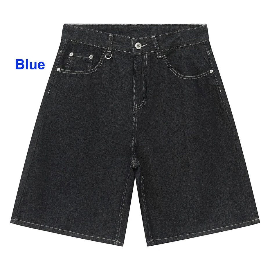 Loose Denim Shorts — front view