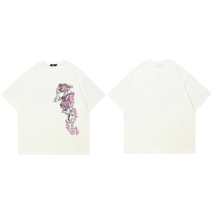Beige Cartoon Devil Graphic T-Shirt — styling shot