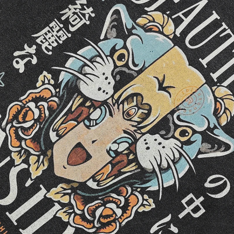 Girl Anime Graphic T-Shirt — front view