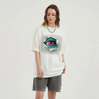 Beige Eye Graphic T-Shirt — front view