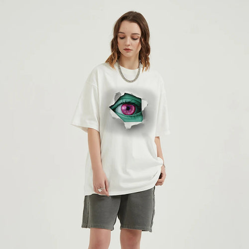 Beige Eye Graphic T-Shirt — front view