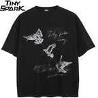Print Black Faded T-Shirt — front view