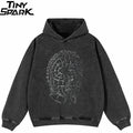 Spiny Black Graphic Hoodie — front view