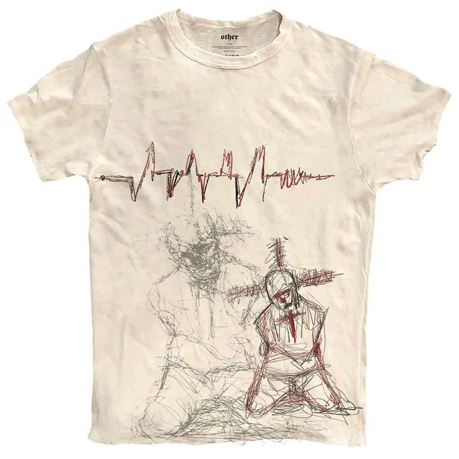 Vintage Ripped Loose T-Shirt — flat lay