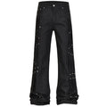 Black Pleated Denim Loose Jeans — styling shot