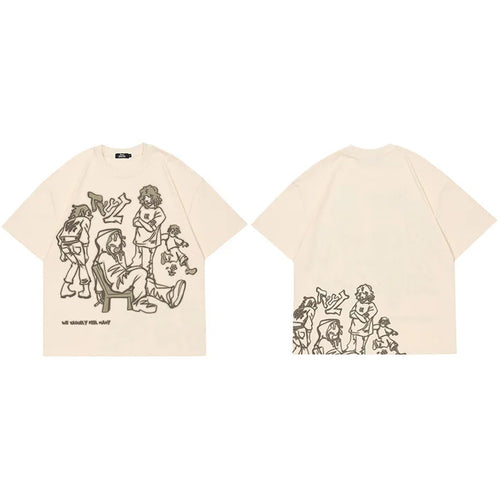 Anime Cartoon Graphic Oversized T-Shirt — side view
