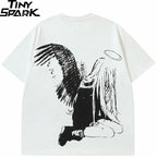 Y2K Cartoon Angel Graphic T-Shirt — detail shot