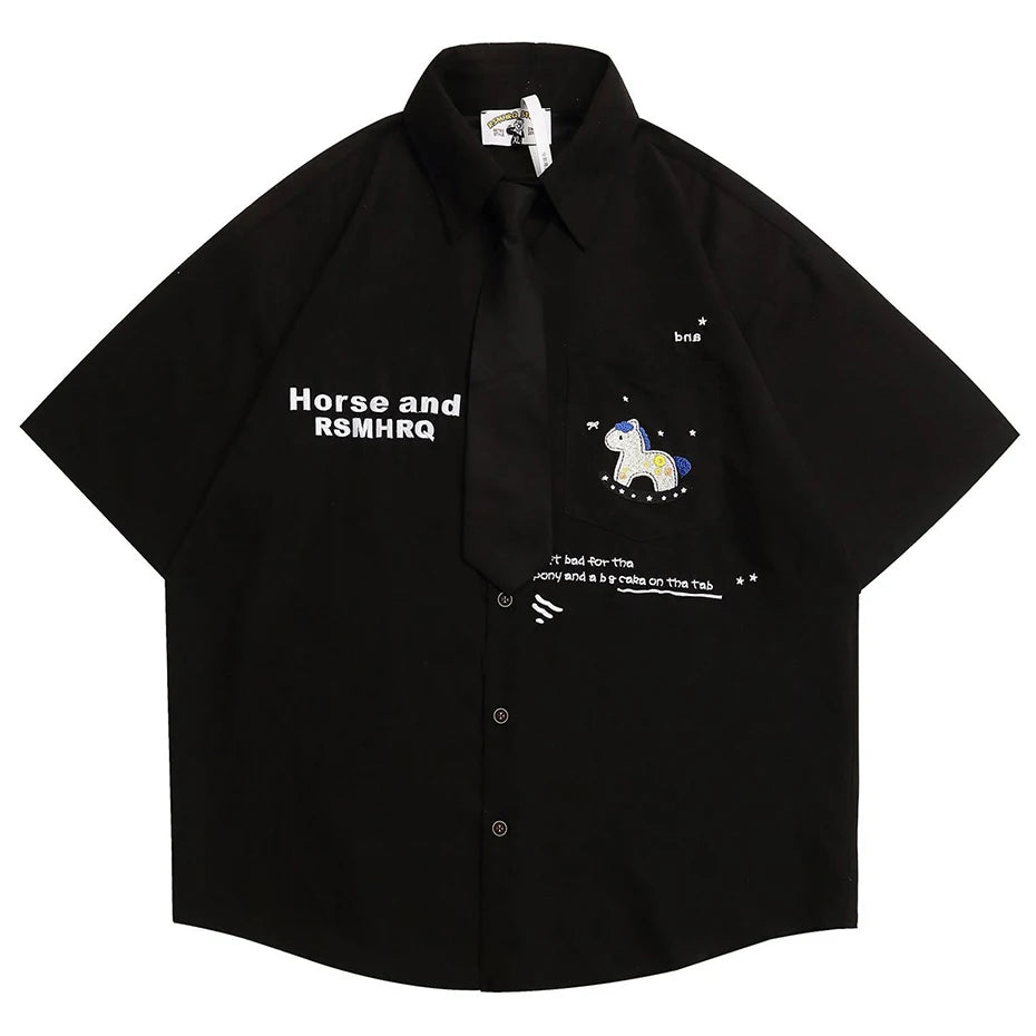 Vintage Cartoon Embroidered Shirt — detail shot