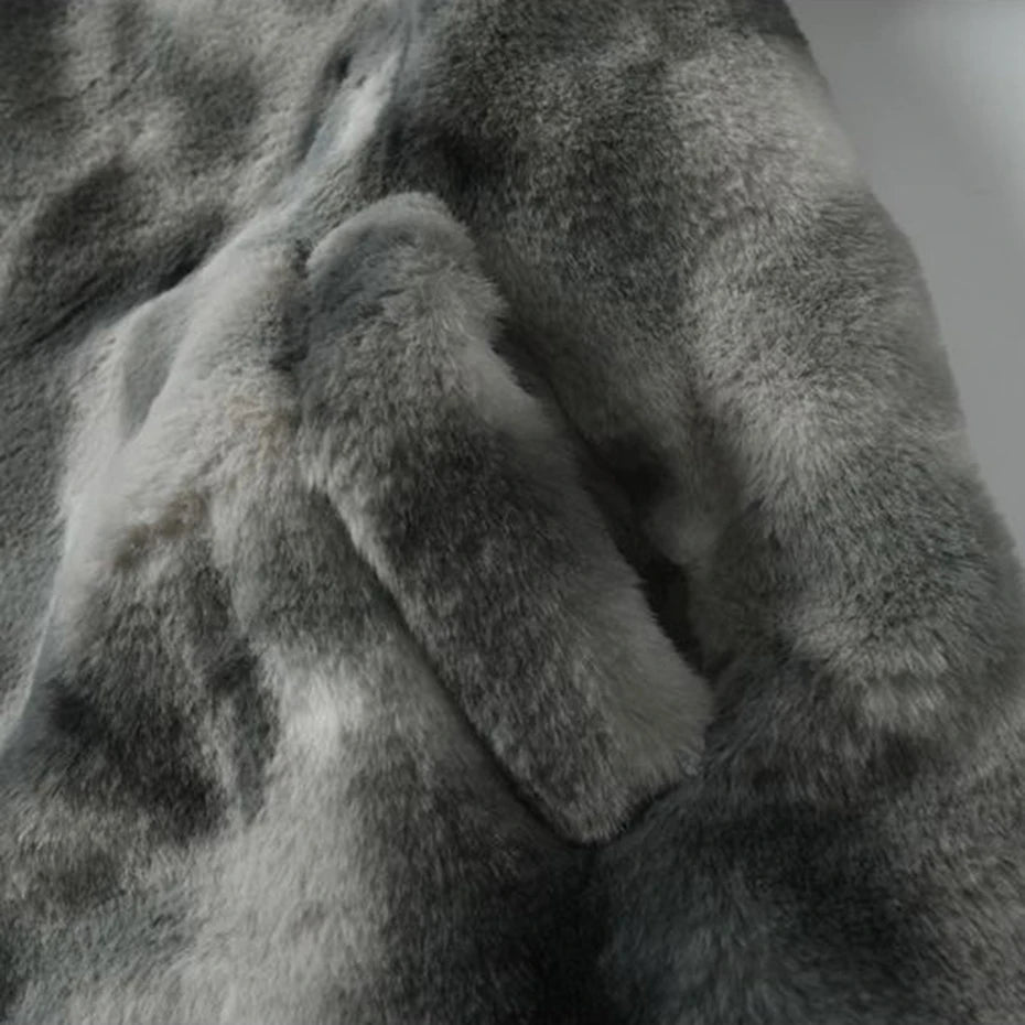 Vintage Cross Embroidered Fleece Oversized Coat — fabric close-up