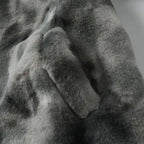Vintage Cross Embroidered Fleece Oversized Coat — fabric close-up