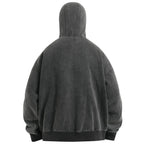 Vintage Mask Zip Oversized Coat — front view
