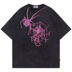 Y2K Black Spider Print Oversized T-Shirt — styling shot