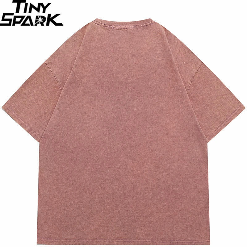 Retro Shadow Butterfly Washed T-Shirt — fit shot