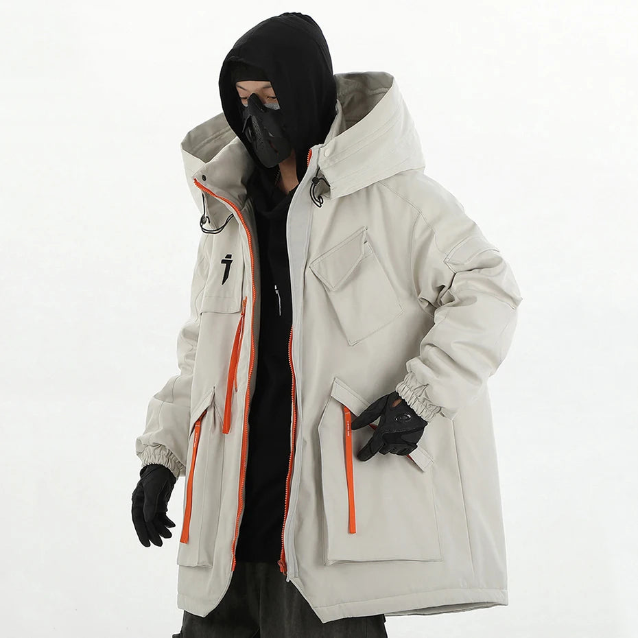 Techwear Hooded Oversized Puffer Jacket — detail shot