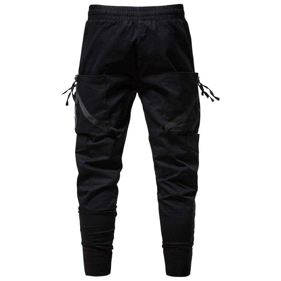Y2K Techwear Zip Pocket Cargo Pants — back view