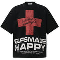 Vintage Cross Graphic Oversized T-Shirt — fabric close-up
